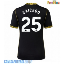 Camisa de time de futebol Chelsea Moises Caicedo #25 Replicas 2º Equipamento Feminina 2026-27 Manga Curta